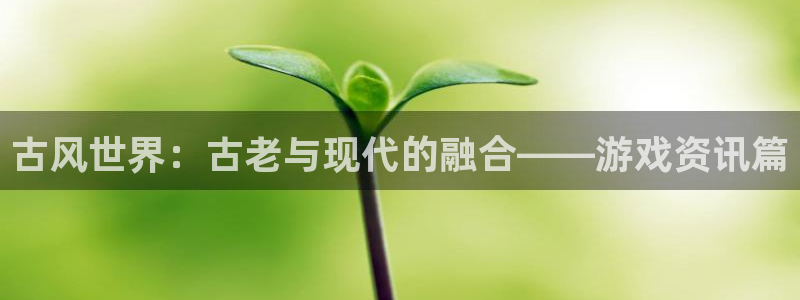 多彩娱乐线路测试：古风世界：古老与现代的融合——游戏资讯篇